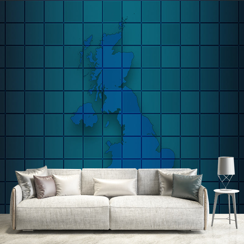 Map Illustration Wall Murals for Meeting Room Office Wall Art, Made to Measure
