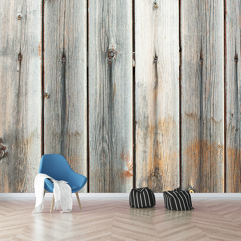 Simple Wood Grain Mural Wallpaper for Sitting Room, Moisture Resistant