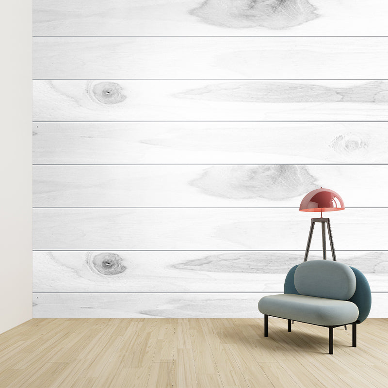 Simple Wood Grain Mural Wallpaper for Sitting Room, Moisture Resistant
