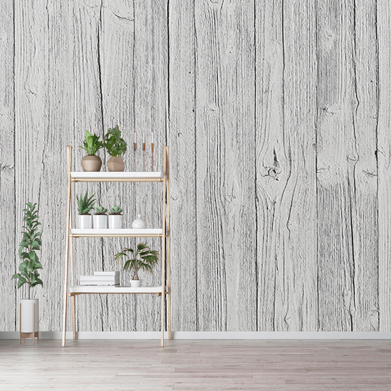Simple Wood Grain Mural Wallpaper for Living Room, Water Resistant, Custom Size