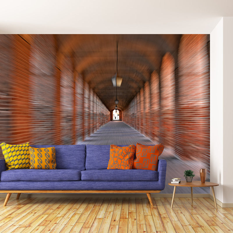 Lift Wallpaper Space Extension Mural in Light Color Wall Covering for Living Room