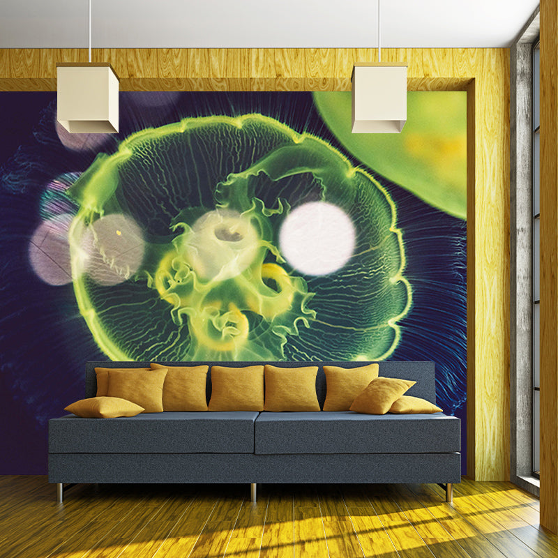 Undersea Creatures Mural Wallpaper Tropical Wall Covering for Sitting Room