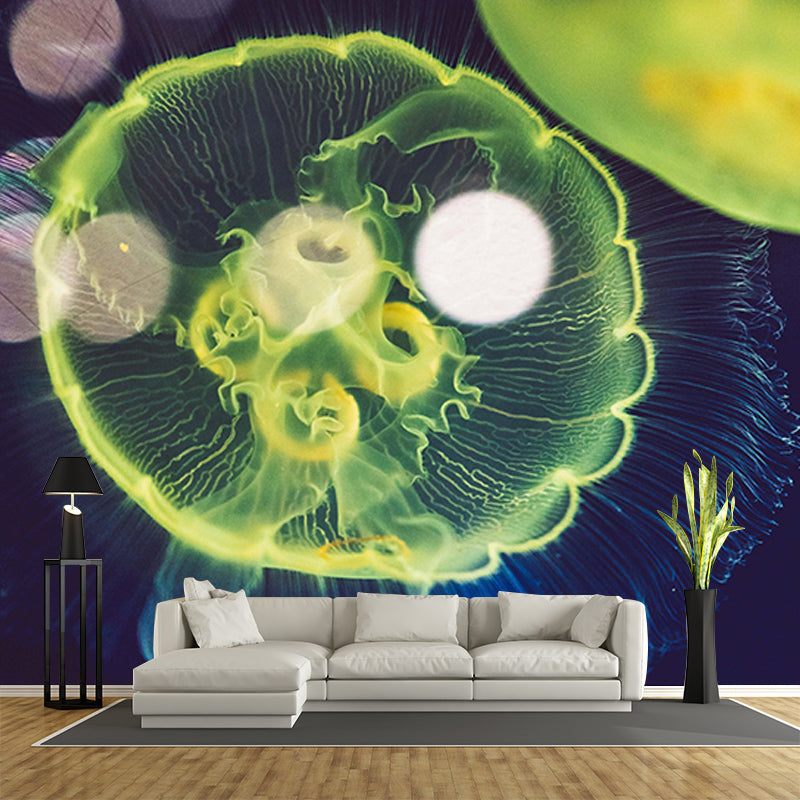 Undersea Creatures Mural Wallpaper Tropical Wall Covering for Sitting Room