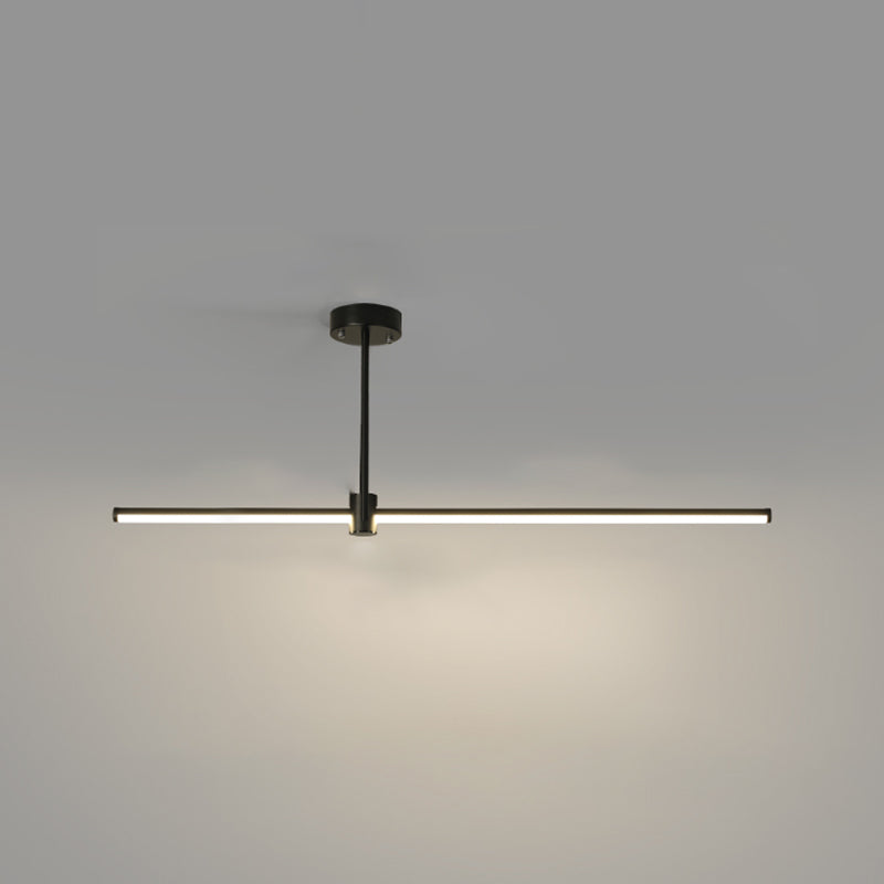 Modern LED Island Lighting Black Acrylic Chandelier Light Fixture for Bedroom