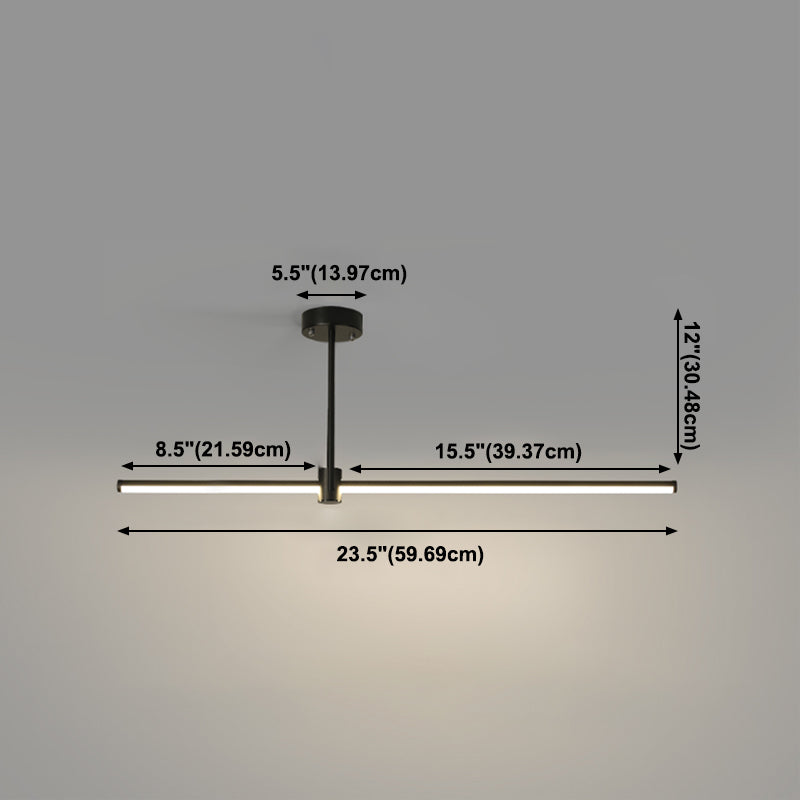 Modern LED Island Lighting Black Acrylic Chandelier Light Fixture for Bedroom