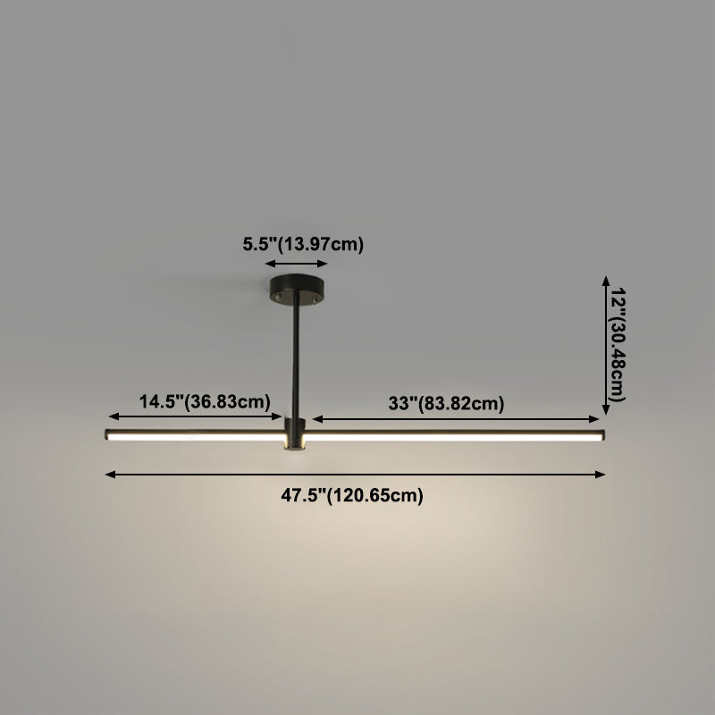 Modern LED Island Lighting Black Acrylic Chandelier Light Fixture for Bedroom