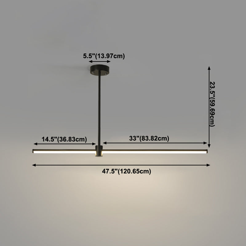 Modern LED Island Lighting Black Acrylic Chandelier Light Fixture for Bedroom