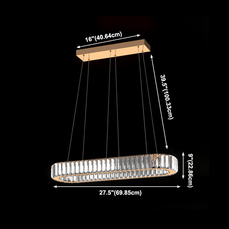 Iluminación colgante lineal luz colgante contemporánea con sombra de cristal para comedor