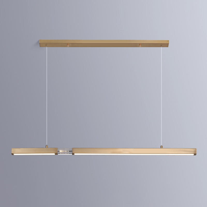 Linear Island Lighting Fixtures Contemporary Metal Island Ceiling Light for Dining Room