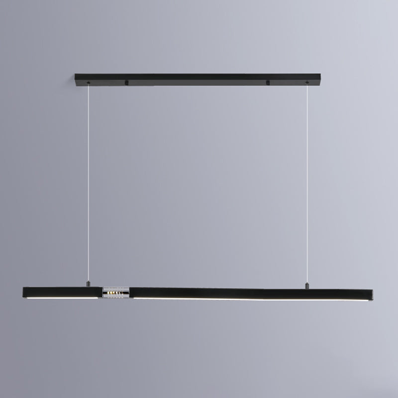 Linear Island Lighting Fixtures Contemporary Metal Island Ceiling Light for Dining Room