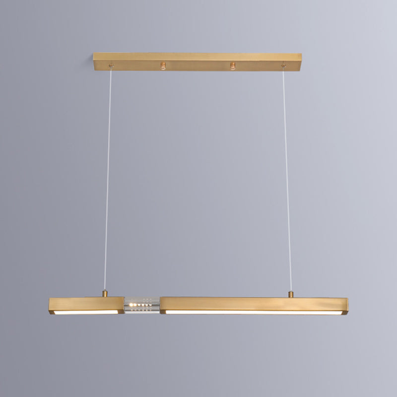 Linear Island Lighting Fixtures Contemporary Metal Island Ceiling Light for Dining Room