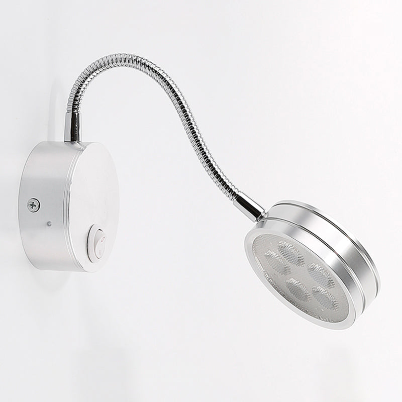 Metal Cylinder Wall Lighting Contemporary Style 1 Light Wall Mounted Reading Lights