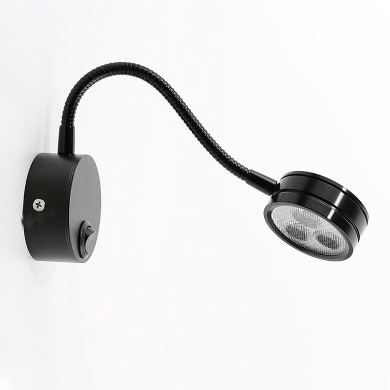 Metal Cylinder Wall Lighting Contemporary Style 1 Light Wall Mounted Reading Lights