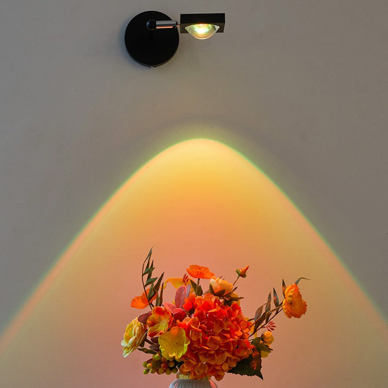 Metal Square Wall Lighting Contemporary Style 1 Light Wall Light Fixture