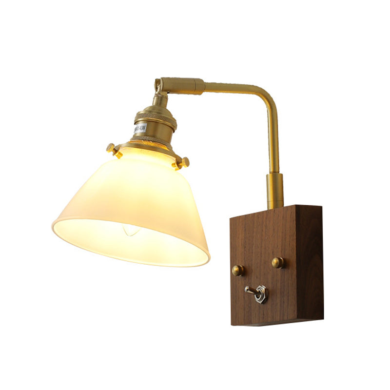 Wood Flared Wall Lighting Contemporary Style 1 Light Wall Light Fixture