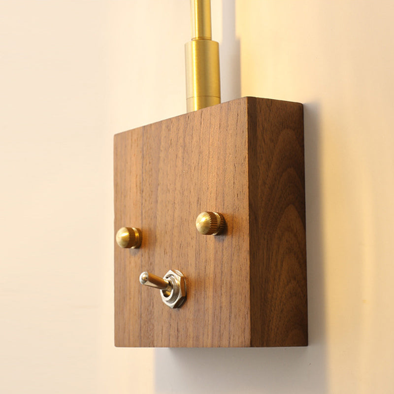 Wood Flared Wall Lighting Contemporary Style 1 Light Wall Light Fixture