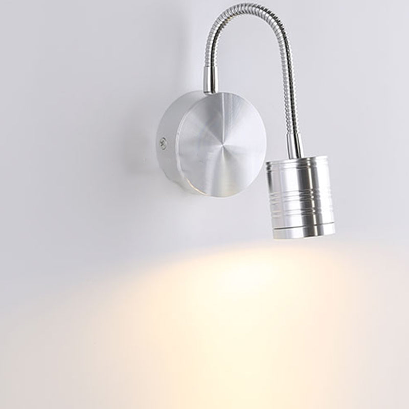Éclairage mural de cylindre en métal style contemporain 1 éclairage de lecture murale lumineuse
