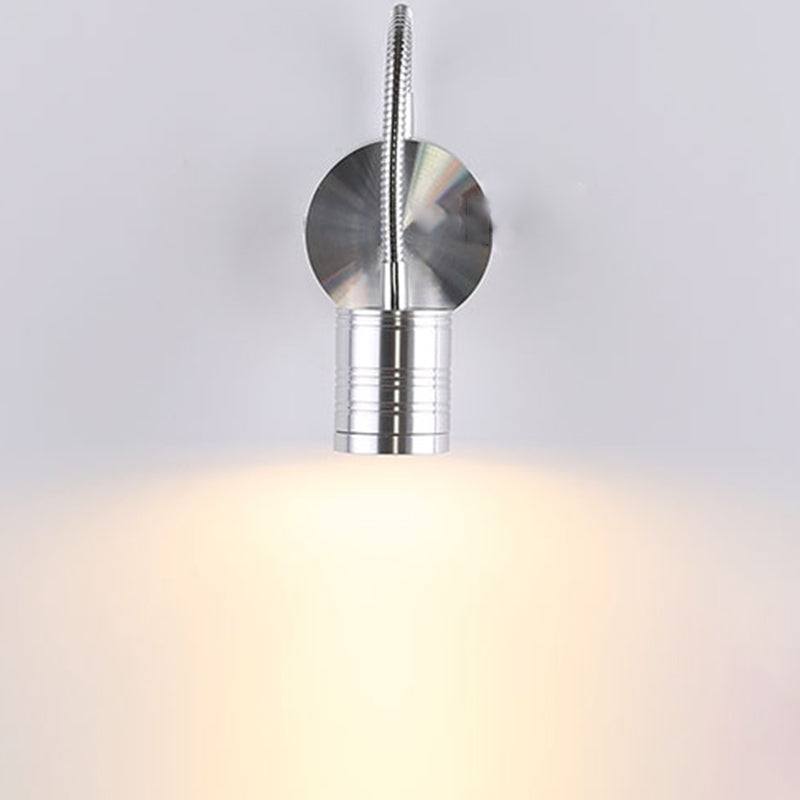 Éclairage mural de cylindre en métal style contemporain 1 éclairage de lecture murale lumineuse