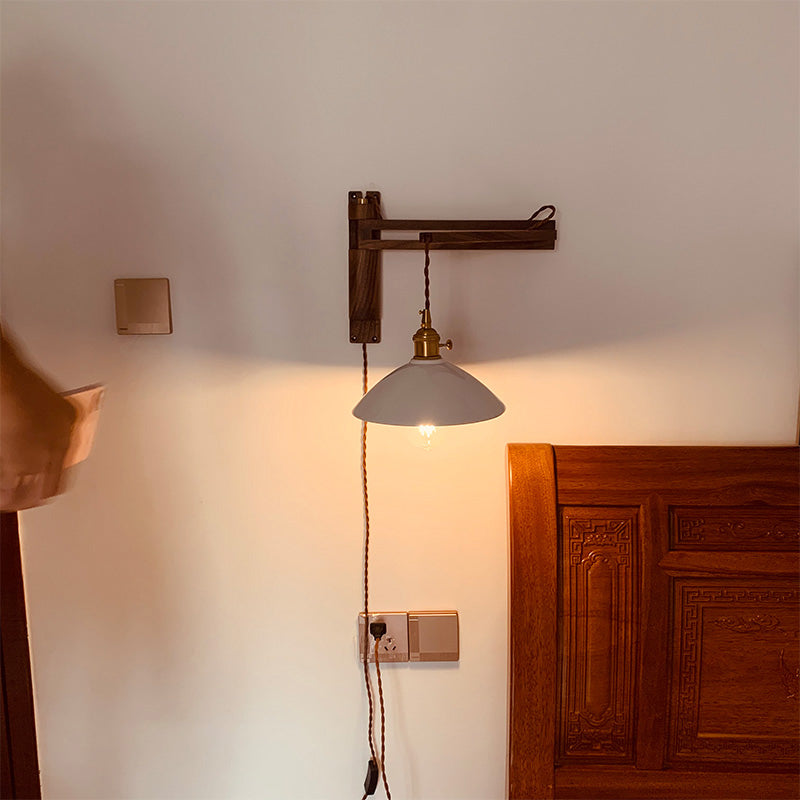 Éclairage de paroi de bras réglables en bois 1 luminaire mural d'éclairage luminaire