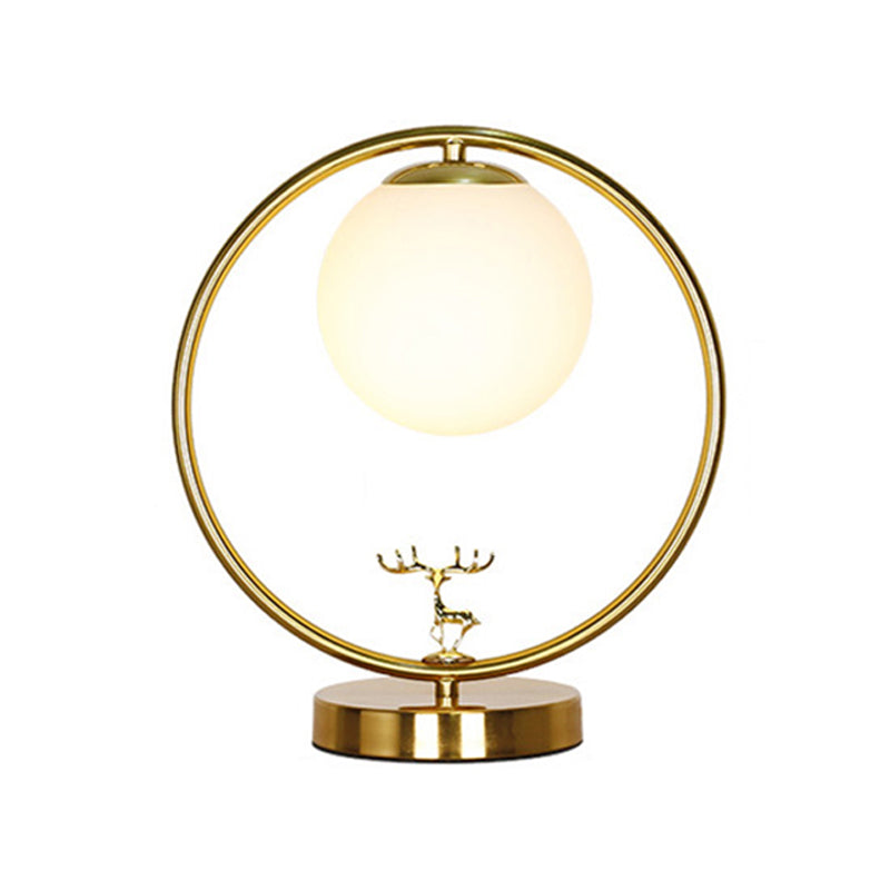Lampade da tavolo notturno moderna Sfera vetro 1 lampada da comodino leggero in oro per camera da letto