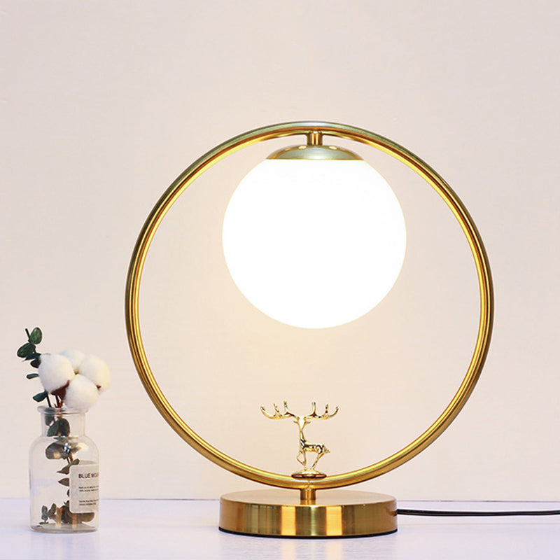 Lampade da tavolo notturno moderna Sfera vetro 1 lampada da comodino leggero in oro per camera da letto