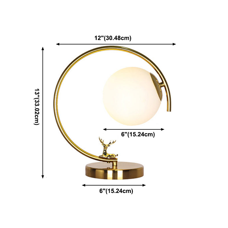 Lampade da tavolo notturno moderna Sfera vetro 1 lampada da comodino leggero in oro per camera da letto