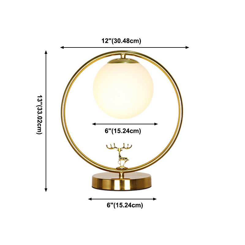 Lampade da tavolo notturno moderna Sfera vetro 1 lampada da comodino leggero in oro per camera da letto