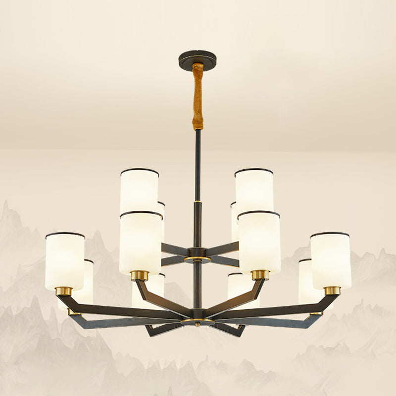 Copper Contemporary Hanging Light Fixtures Cylinder Ceiling Light for Living Room