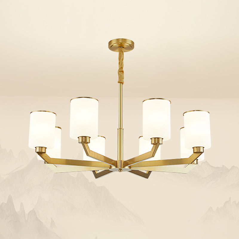 Copper Contemporary Hanging Light Fixtures Cylinder Ceiling Light for Living Room