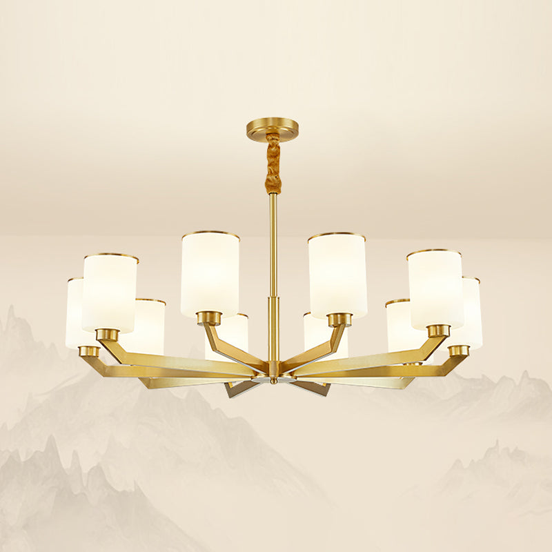 Copper Contemporary Hanging Light Fixtures Cylinder Ceiling Light for Living Room