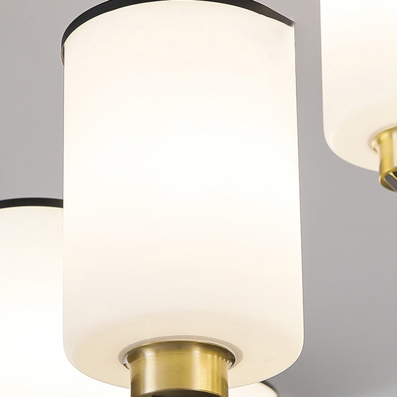 Copper Contemporary Hanging Light Fixtures Cylinder Ceiling Light for Living Room