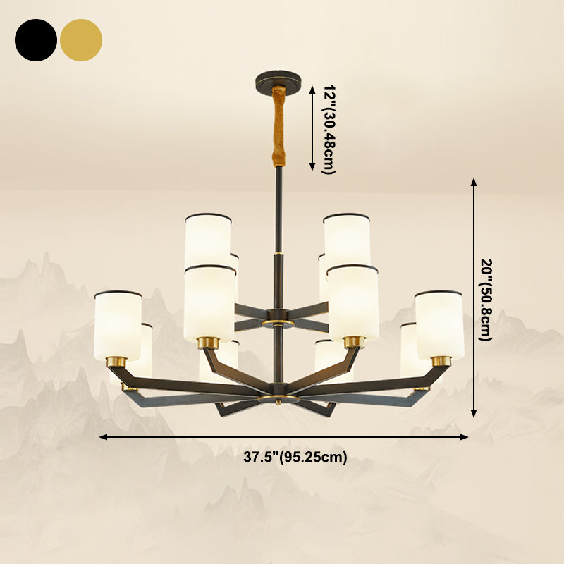 Copper Contemporary Hanging Light Fixtures Cylinder Ceiling Light for Living Room