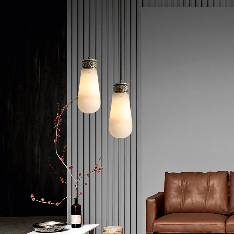 Unique Shape Hanging Lighting Modern Style Marble Light Pendant Lamp for Bedroom