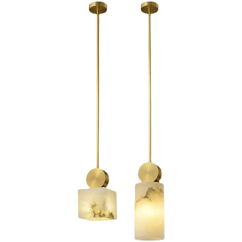 Marble Geometry Shape Hanging Lights Modern Style 1 Head Hanging Mount for Restaurant