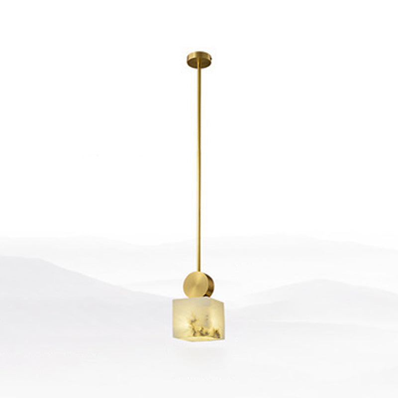 Marble Geometry Shape Hanging Lights Modern Style 1 Head Hanging Mount for Restaurant