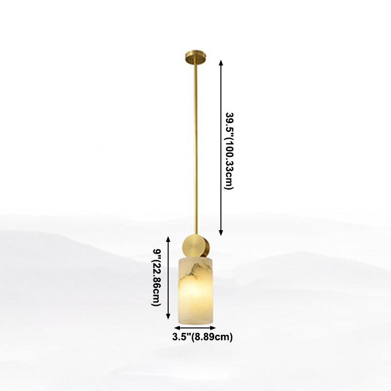 Marble Geometry Shape Hanging Lights Modern Style 1 Head Hanging Mount for Restaurant