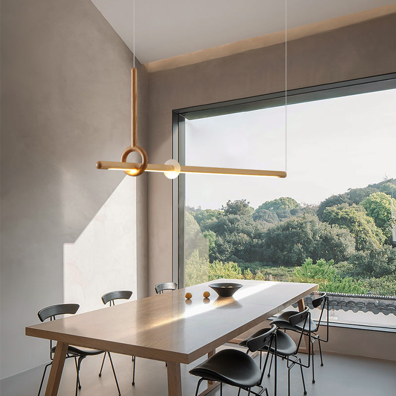 Lámparas de lámparas de lámpara lineal de estilo minimalista moderno lámparas de madera livianas de madera