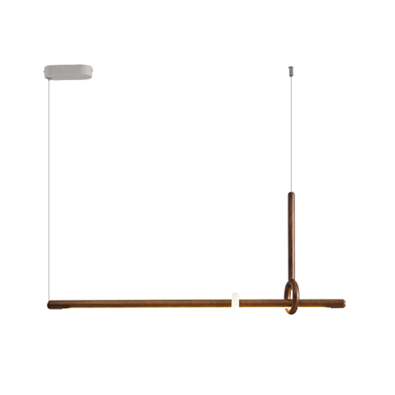 Modern Minimalist Style Linear Chandelier Light Fixtures Wood Pendant Light Fixtures