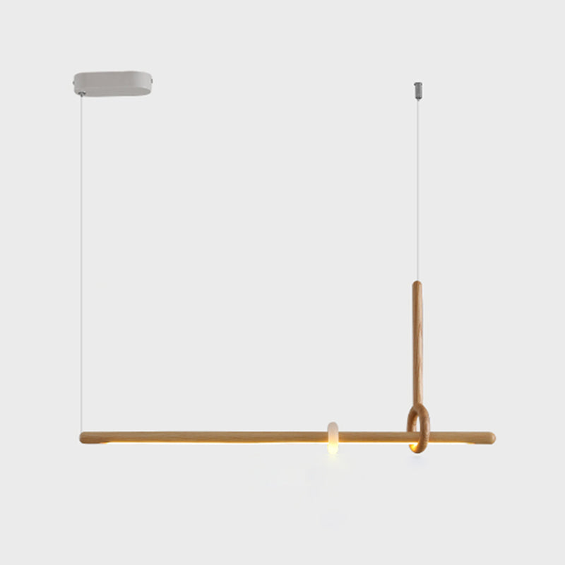 Modern Minimalist Style Linear Chandelier Light Fixtures Wood Pendant Light Fixtures
