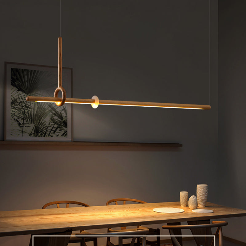 Modern Minimalist Style Linear Chandelier Light Fixtures Wood Pendant Light Fixtures