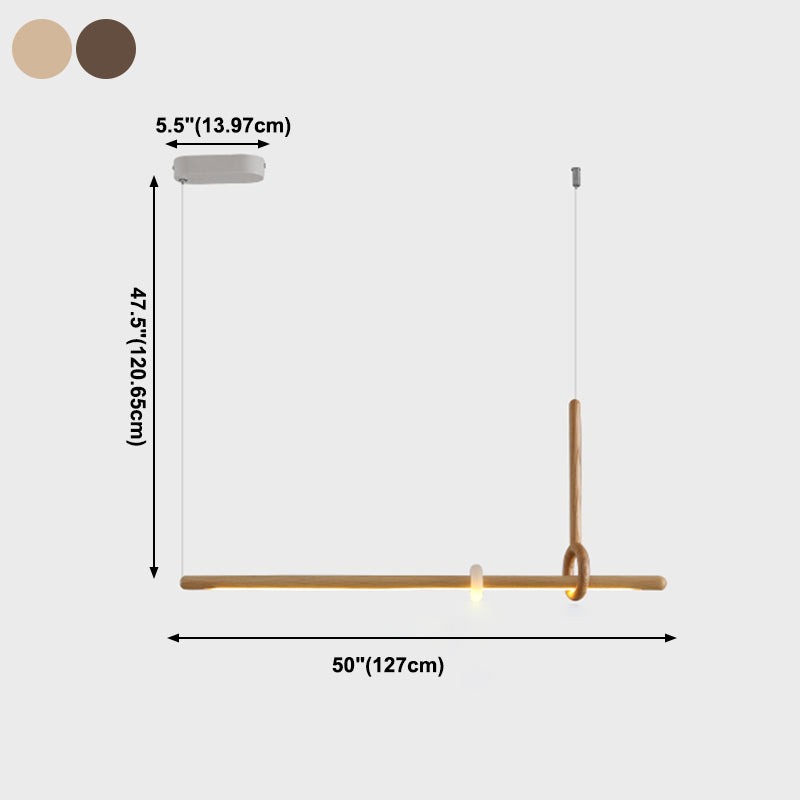 Modern Minimalist Style Linear Chandelier Light Fixtures Wood Pendant Light Fixtures