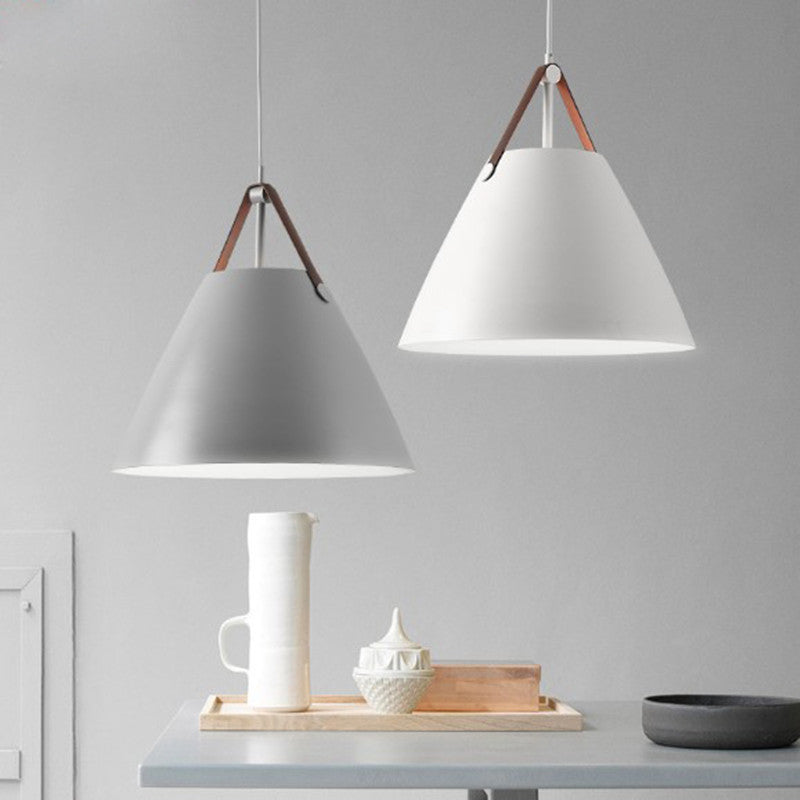 Modern Macaron Cone Shape Hanging Light Metal 1 Light Pendant Lamp for Kitchen