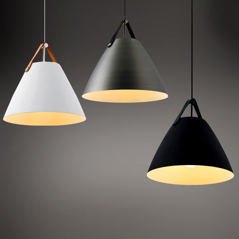 Modern Macaron Cone Shape Hanging Light Metal 1 Light Pendant Lamp for Kitchen