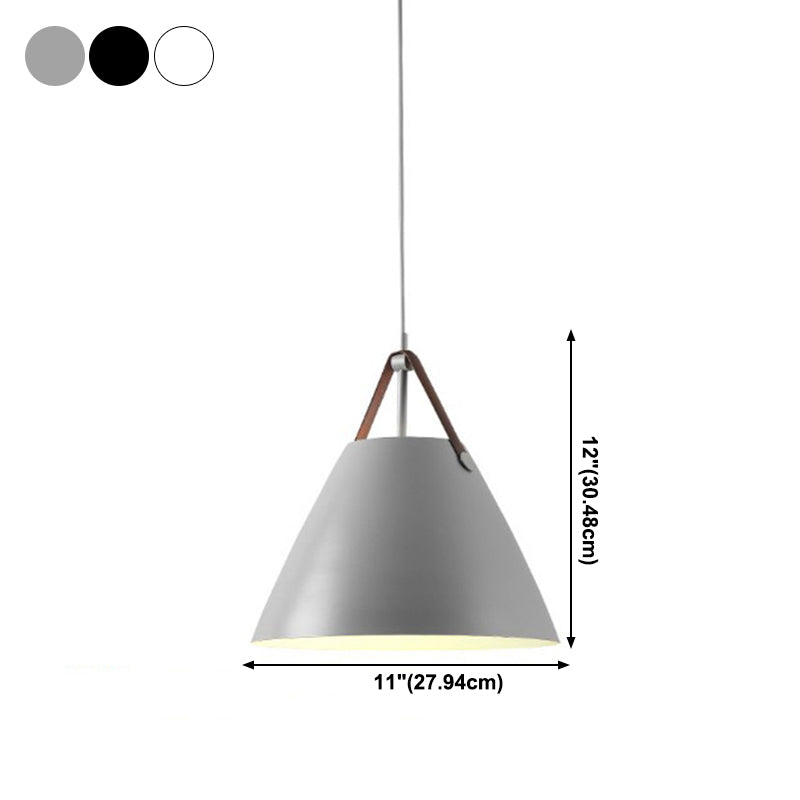 Modern Macaron Cone Shape Hanging Light Metal 1 Light Pendant Lamp for Kitchen