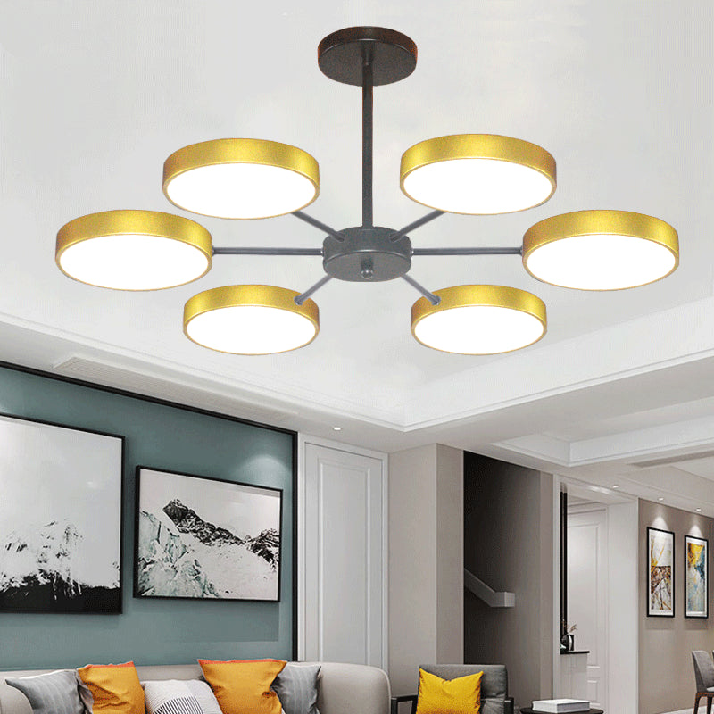 Modern Metal Chandelier Light Fixtures Round Multi-Head Suspension Pendant Lamps