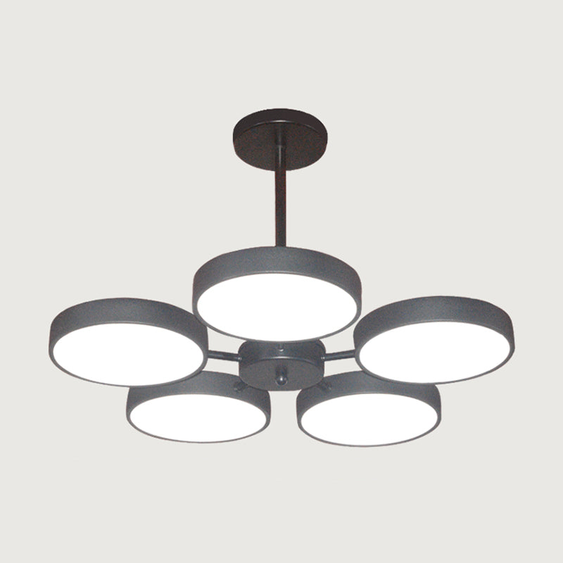 Modern Metal Chandelier Light Fixtures Round Multi-Head Suspension Pendant Lamps
