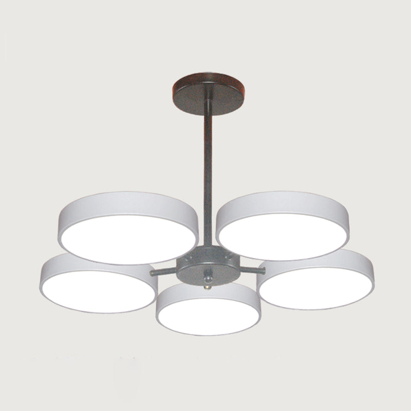 Modern Metal Chandelier Light Fixtures Round Multi-Head Suspension Pendant Lamps