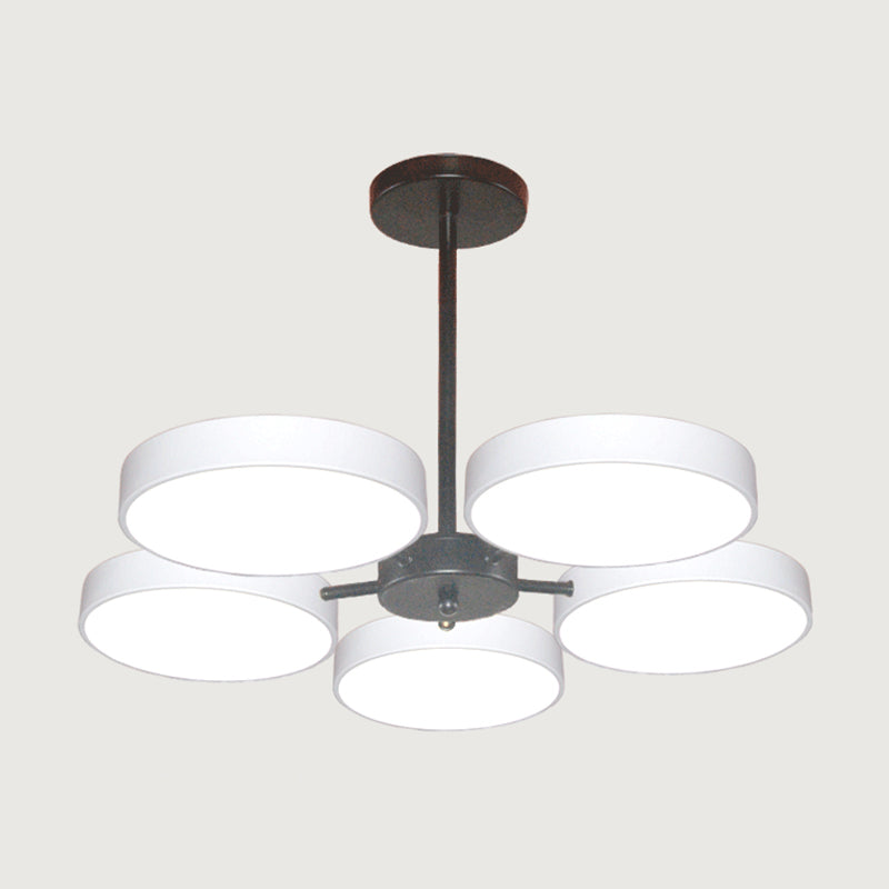 Modern Metal Chandelier Light Fixtures Round Multi-Head Suspension Pendant Lamps