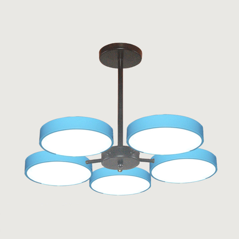 Modern Metal Chandelier Light Fixtures Round Multi-Head Suspension Pendant Lamps