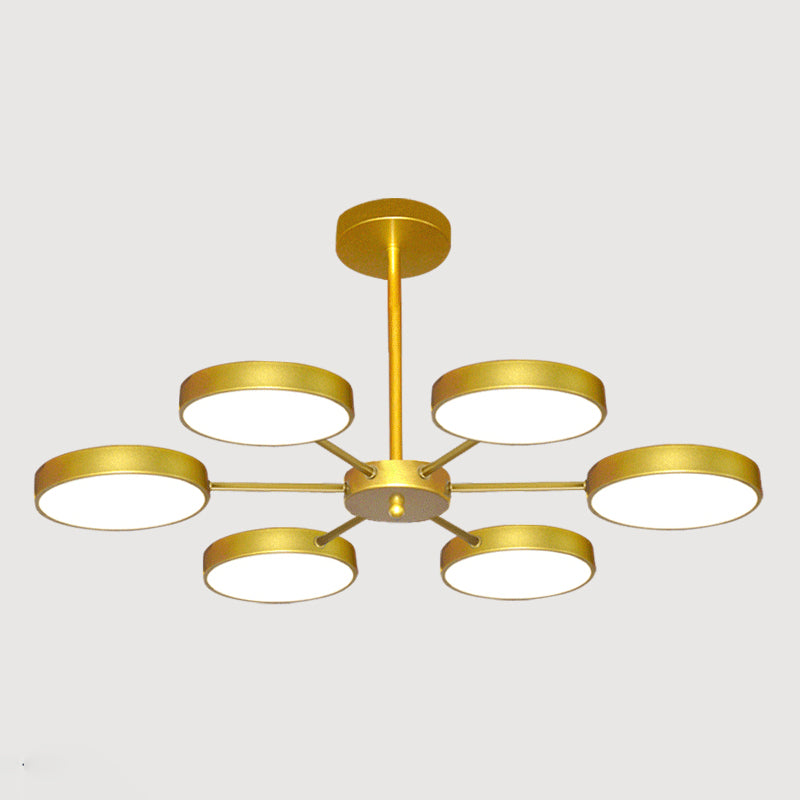 Modern Metal Chandelier Light Fixtures Round Multi-Head Suspension Pendant Lamps